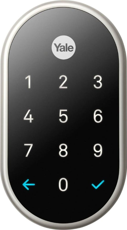 Google Nest x Yale Lock Satin Nickel Smart Lock Electronic Deadbolt with Wifi Bluetooth Keypad RB-YRD540-WV-619