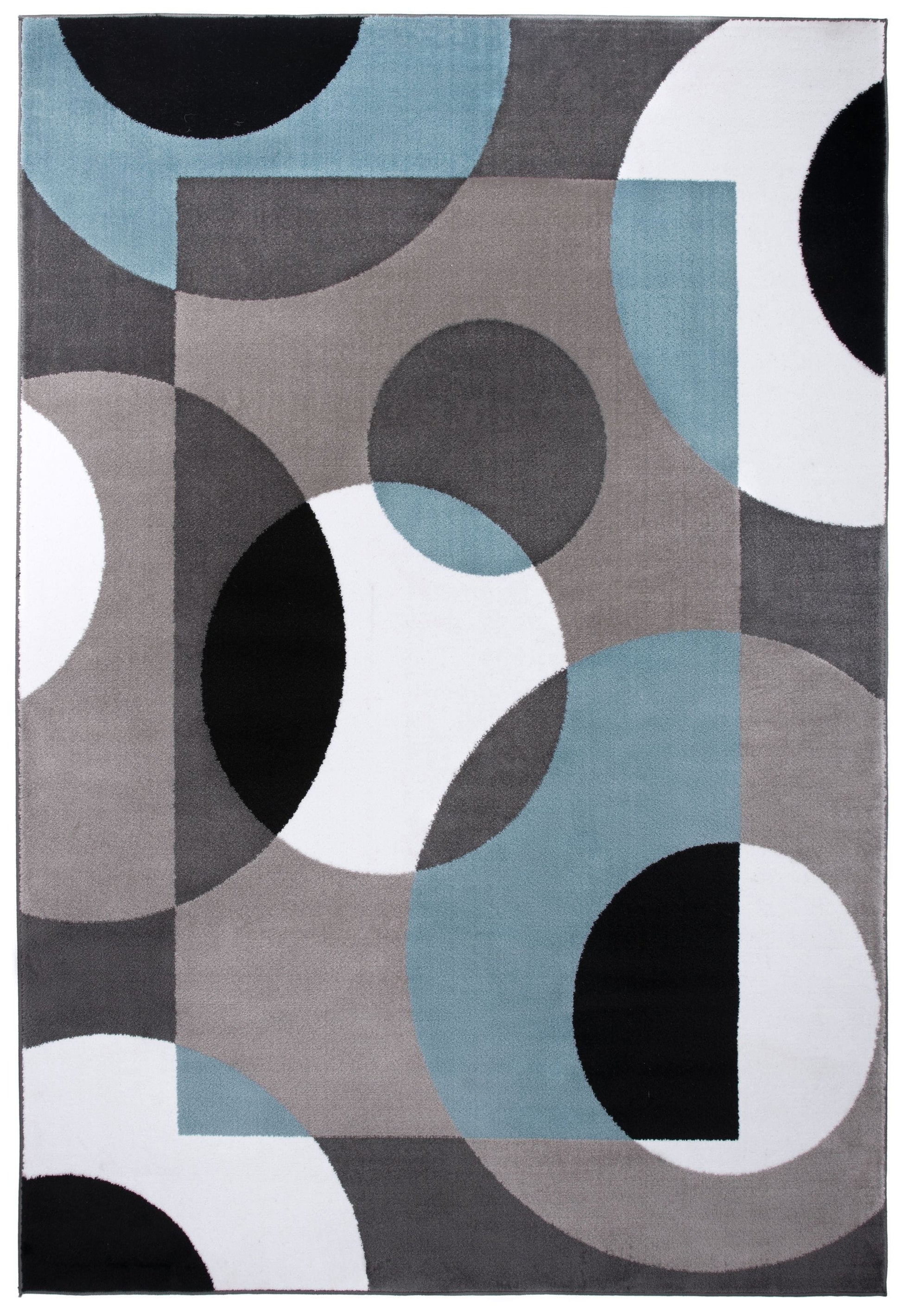 World Rug Gallery Florence 8 x 10 (ft) Loomed Polypropylene Blue Rectangular Indoor Geometric Mid-Century Modern Area rug