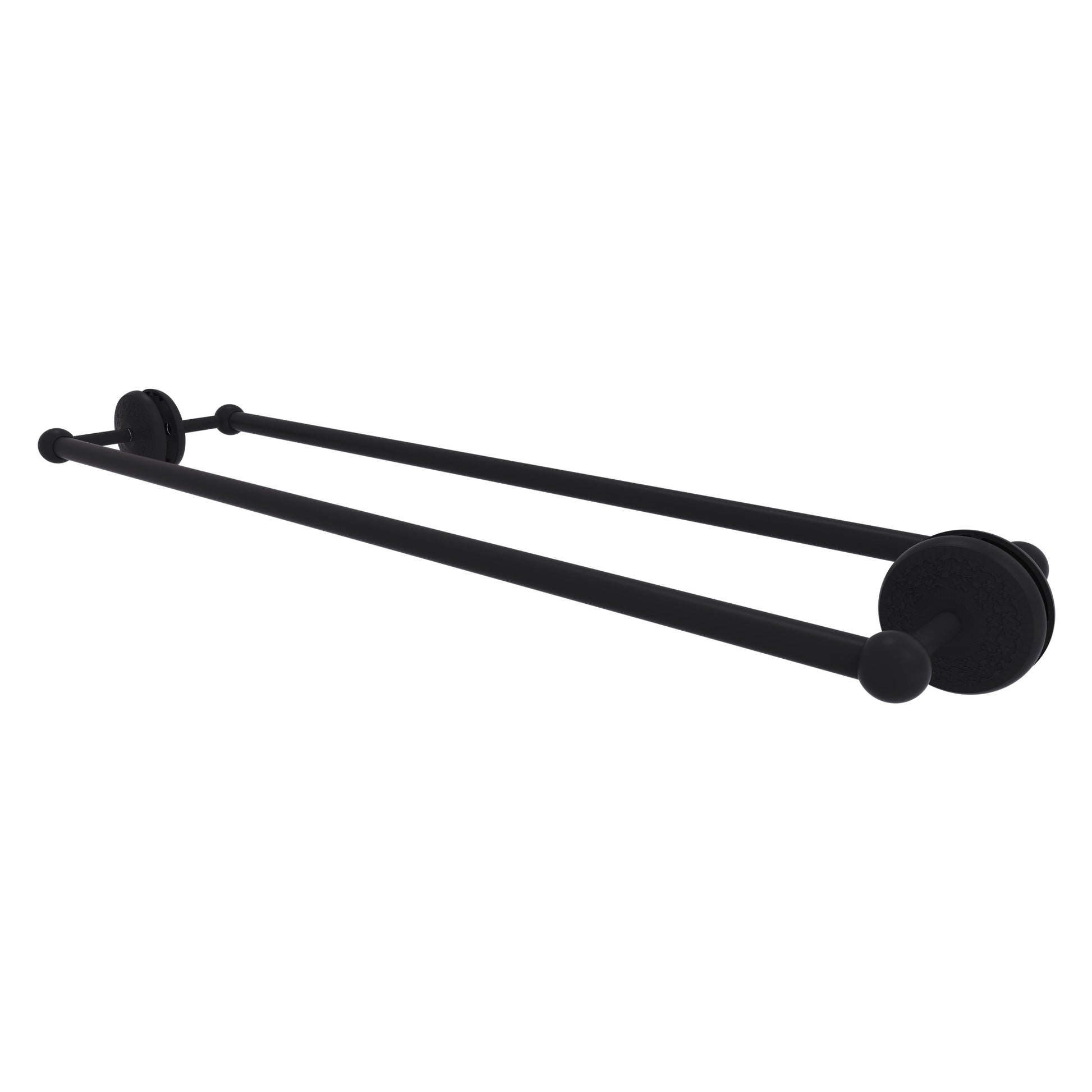 Allied Brass Monte Carlo 30-in double Matte Black Wall mount Double Towel Bar