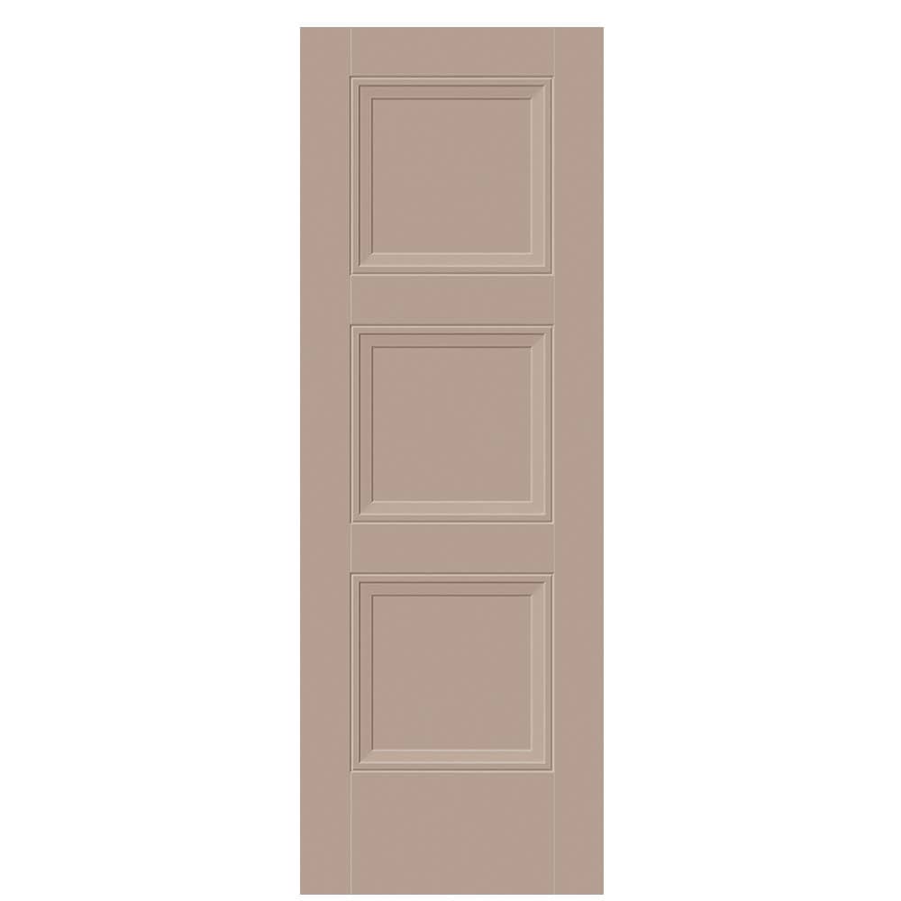 Masonite Livingston 28-in x 80-in SandPiper 3-panel square Smooth Solid core Prefinished Molded composite Slab Door