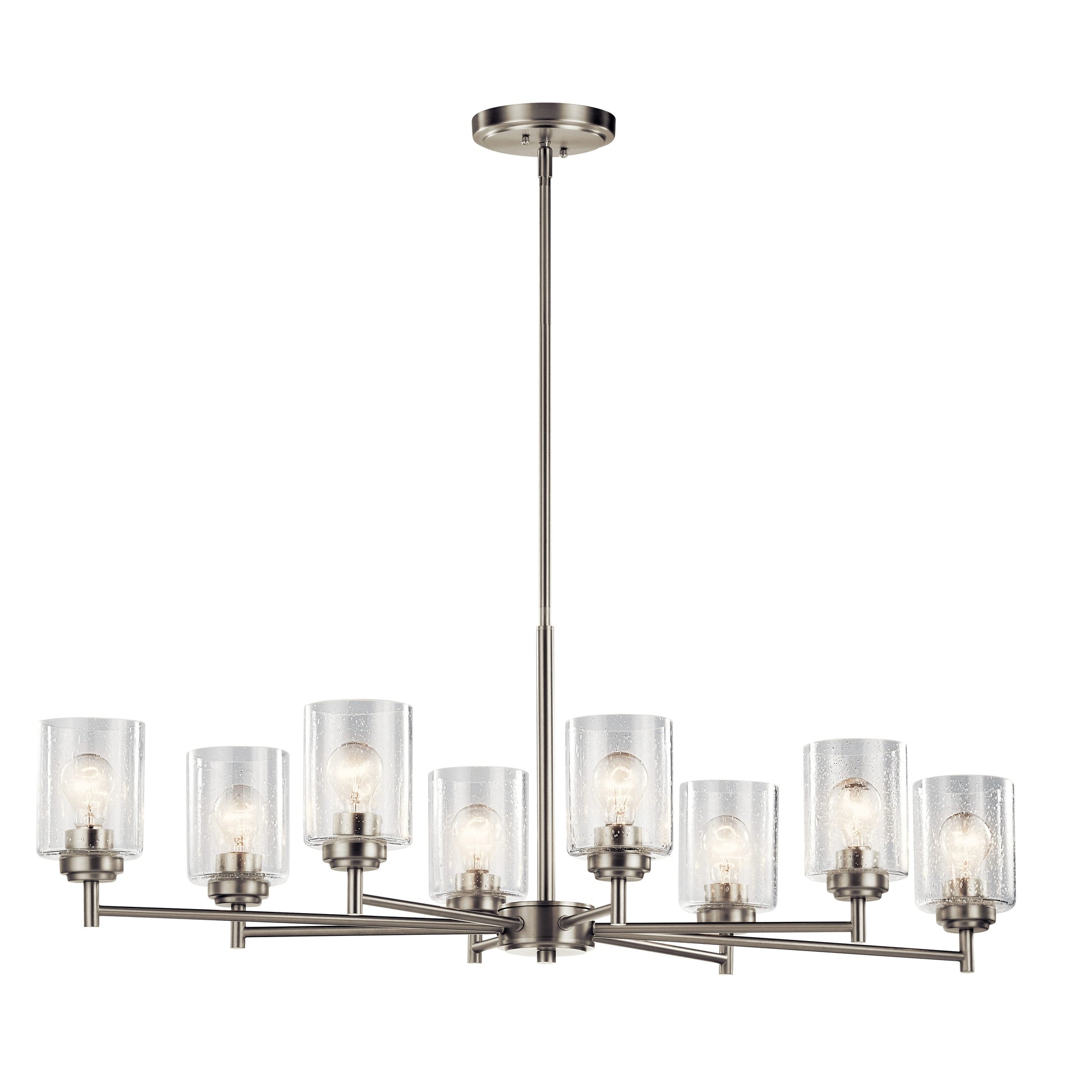 Kichler Winslow 8 -Light Brushed Nickel Modern/contemporary For Use in Bedrooms, Dining Rooms, Foyers, Kitchens, Living Rooms Chandelier 1477217