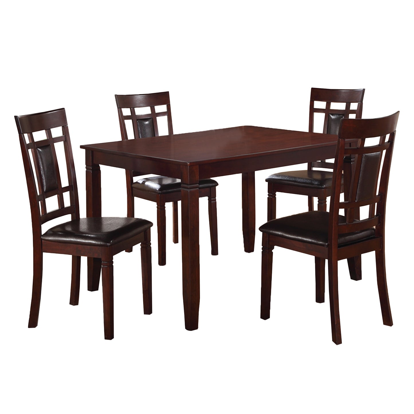 Benzara Brown and Black Contemporary/Modern Dining Room Set with Rectangular Table ( Seats 4 )