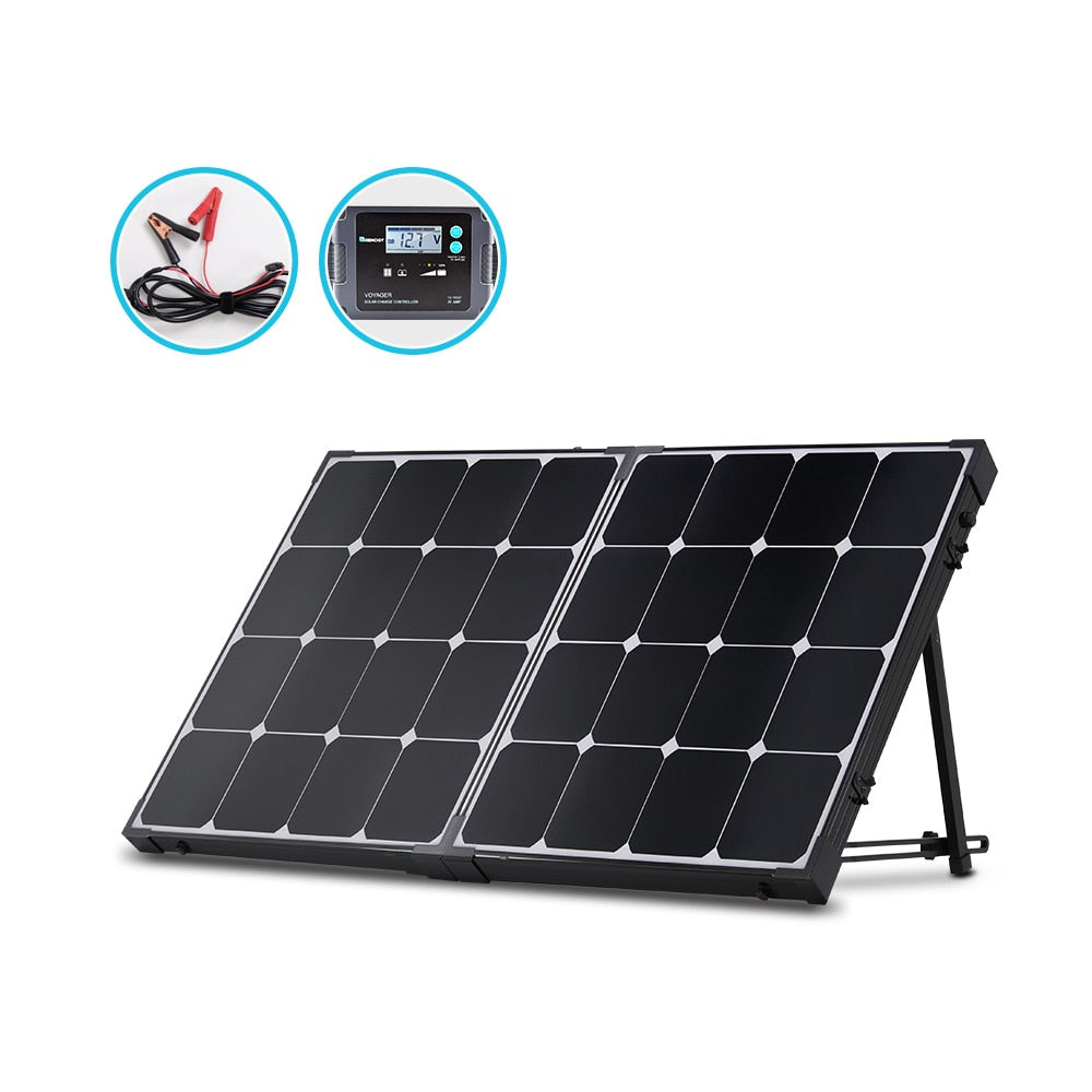 Renogy Eclipse Monocrystalline 21.1-in x 21.5-in x 3.1-in 100-Watt Portable Solar Panel KIT-STCS100MB-VOY20
