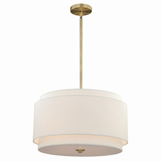 Cascadia Burnaby 4 -Light Matte Brass Mid-century Drum Medium Hanging Pendant light