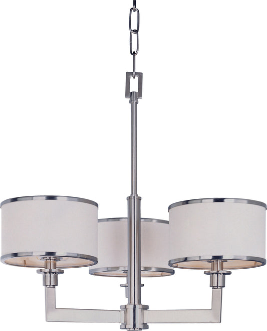 Maxim Lighting Nexus 3 -Light Satin Nickel Modern/contemporary For Use in Bedrooms, Dining Rooms, Foyers, Kitchens, Living Rooms Chandelier