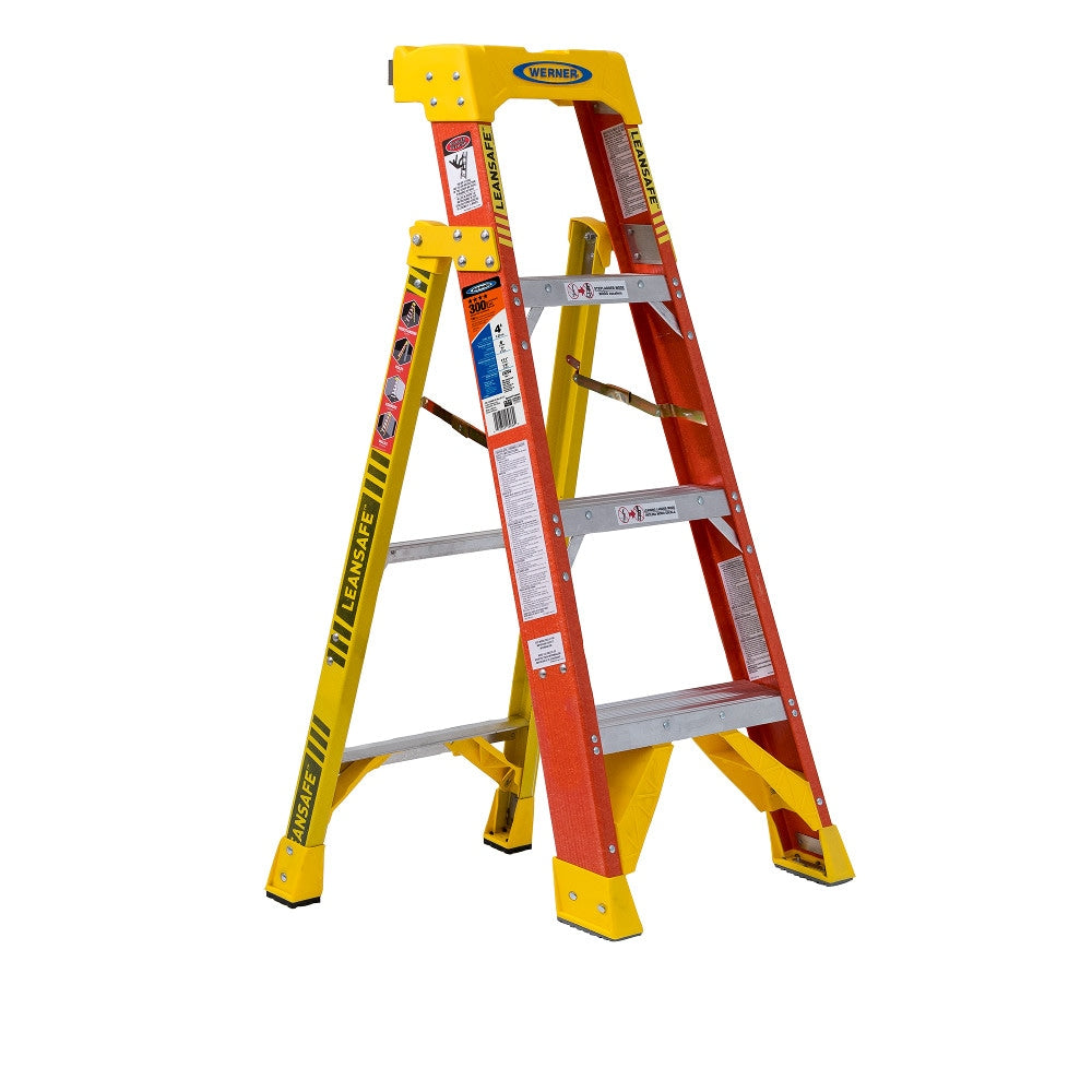 Werner L6200 4-ft Fiberglass Type 1A-300-lb Load Capacity Step Ladder L6204