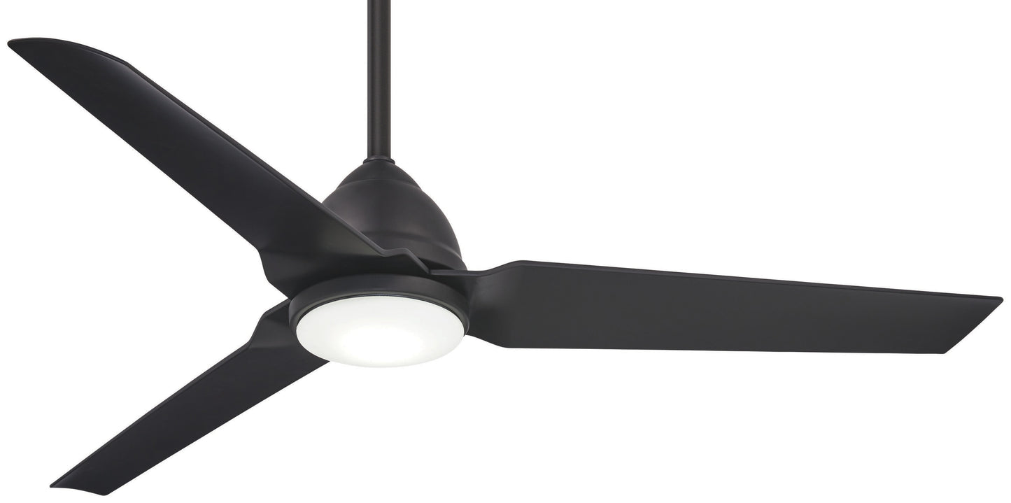 Minka Aire Java LED 54-in Integrated LED Outdoor Black with Black Blades Ceiling Fan With Light - Remote Included ( 3 -Blade )