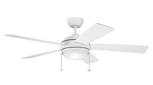 Kichler Starkk 52-in Integrated LED Matte White with Matte White Blades Ceiling Fan With Light ( 5 -Blade ) 1694959