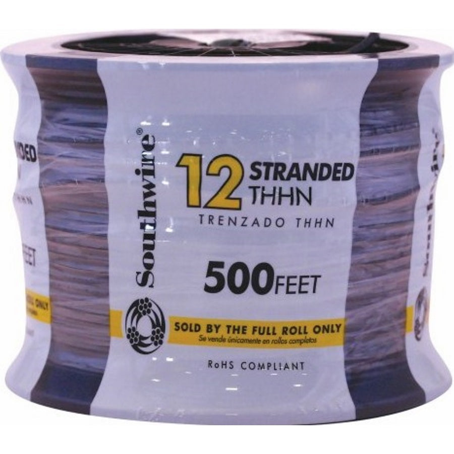 Southwire 500-ft 12-AWG Black Stranded Copper Thhn Wire (By-the-roll) 22964158