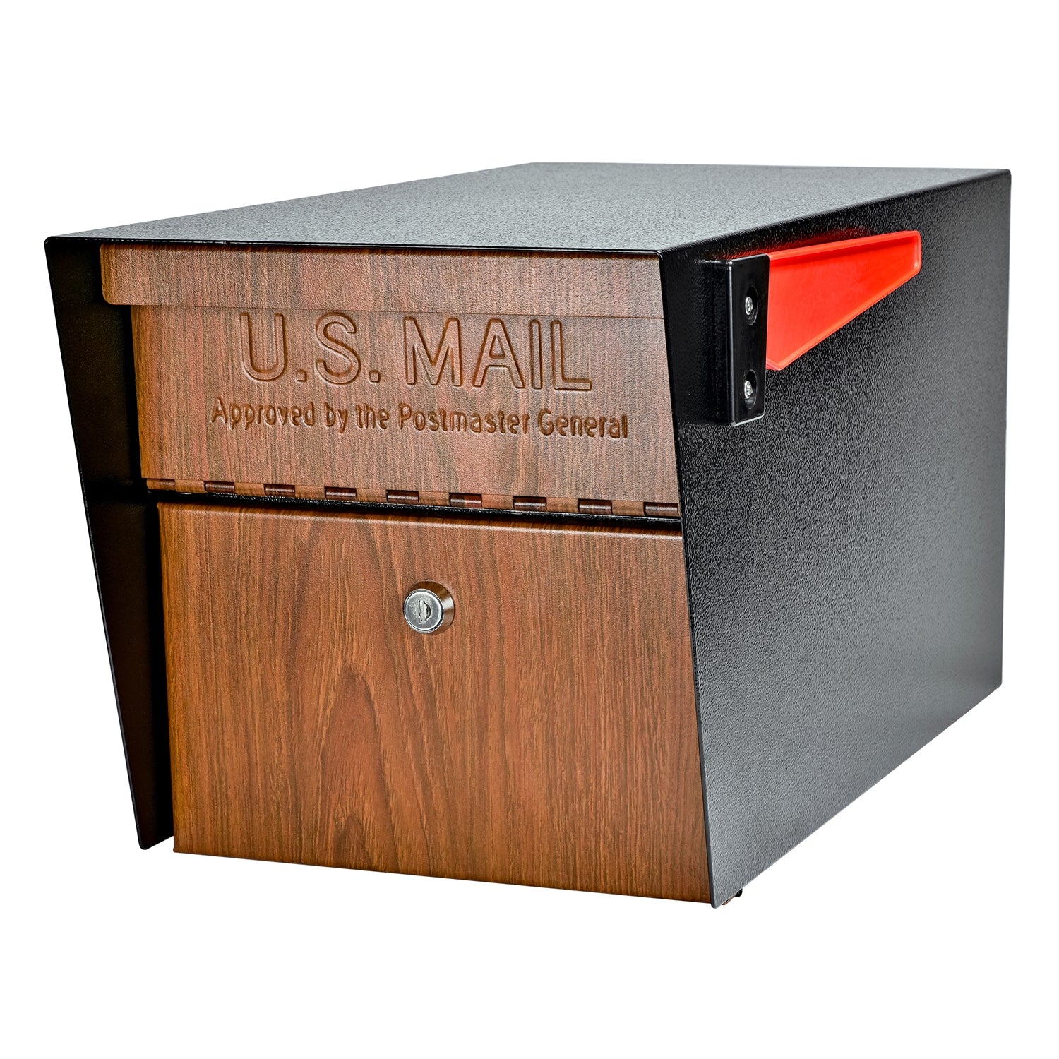 Mail Boss Post Mount Black Metal Large Lockable Mailbox 7510