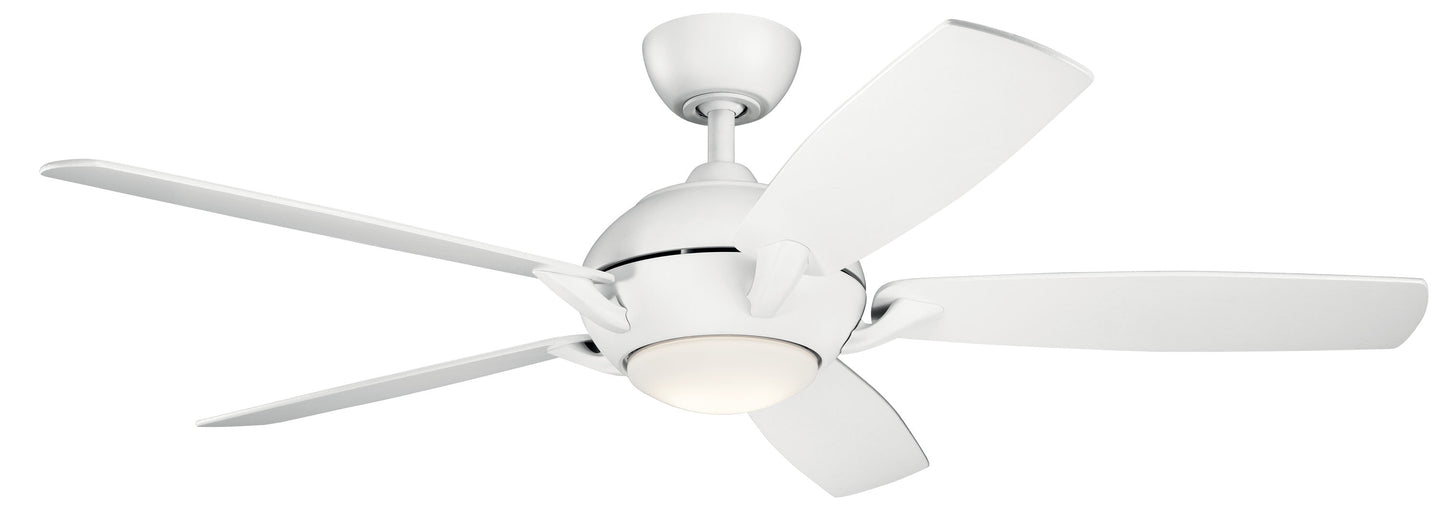 Kichler Geno 54-in Integrated LED Matte White with Matte White Blades Ceiling Fan With Light - Remote Included ( 5 -Blade ) 1694976