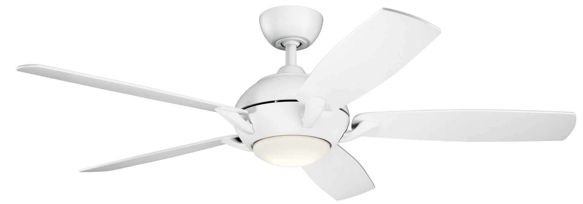 Kichler Geno 54-in Integrated LED Matte White with Matte White Blades Ceiling Fan With Light - Remote Included ( 5 -Blade ) 1694976