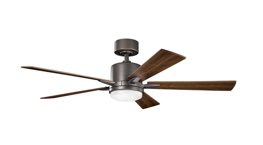 Kichler Lucian Elite 52-in Integrated LED Olde Bronze with Walnut/Cherry Blades Ceiling Fan With Light ( 5 -Blade ) 1694964