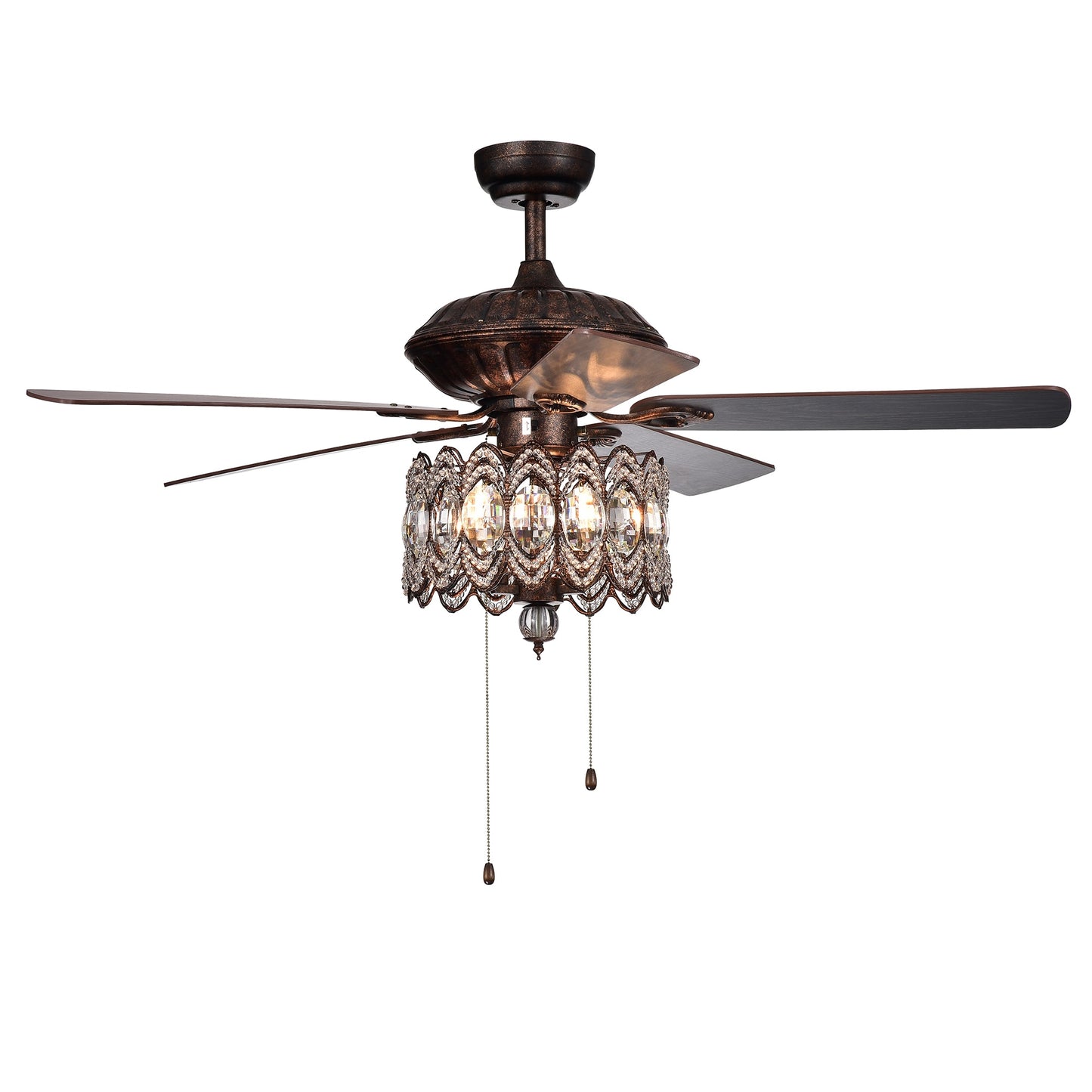 Home Accessories Inc 52-in Rustic Bronze with Wood Blades Ceiling Fan With Light ( 5 -Blade )