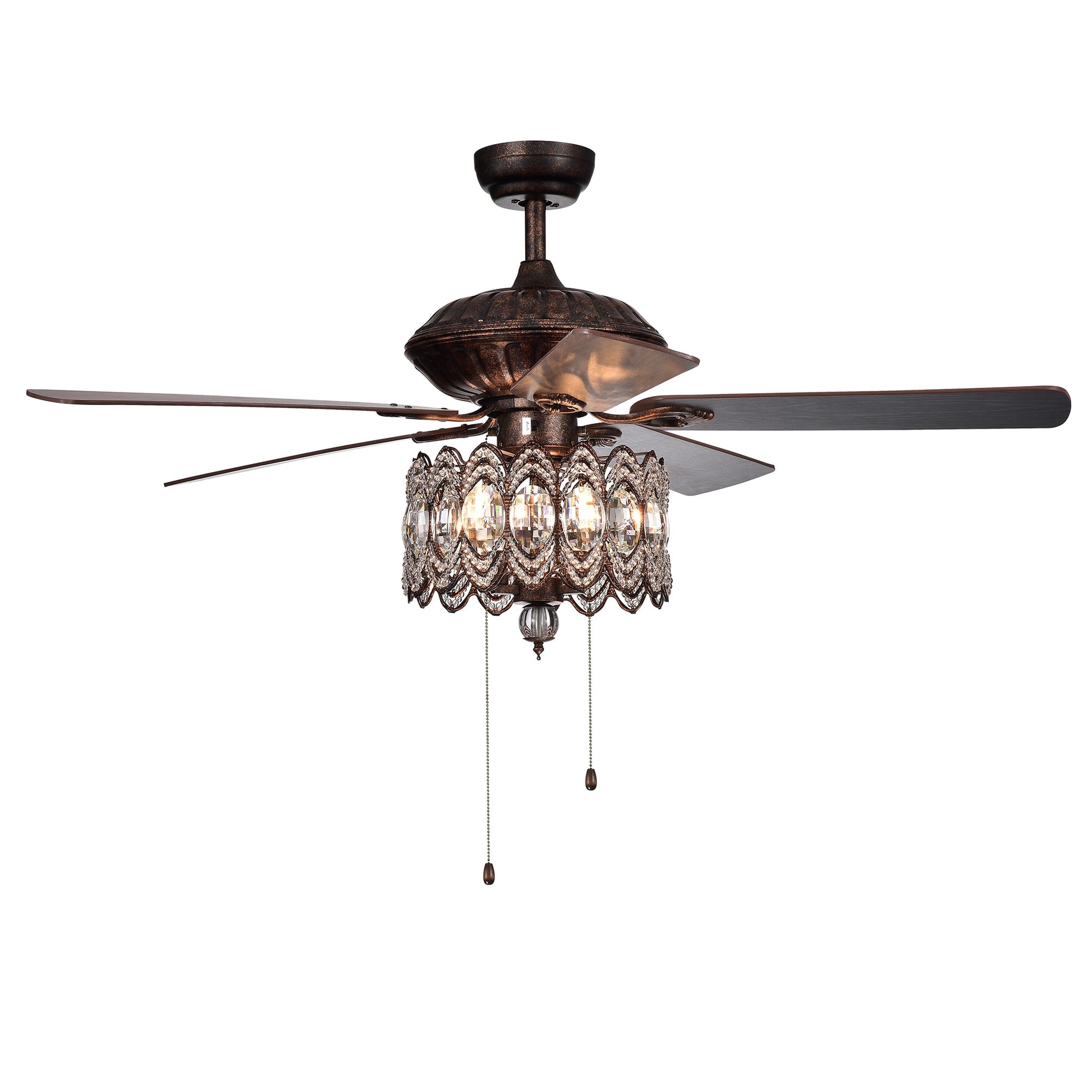 Home Accessories Inc 52-in Rustic Bronze with Wood Blades Ceiling Fan With Light ( 5 -Blade )