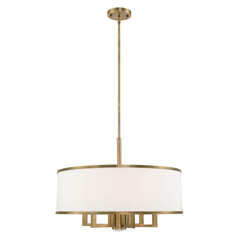 Livex Lighting Park Ridge 7 -Light Antique Brass Transitional For Use in Bathrooms, Bedrooms, Dining Rooms, Foyers, Kitchens, Living Rooms Chandelier