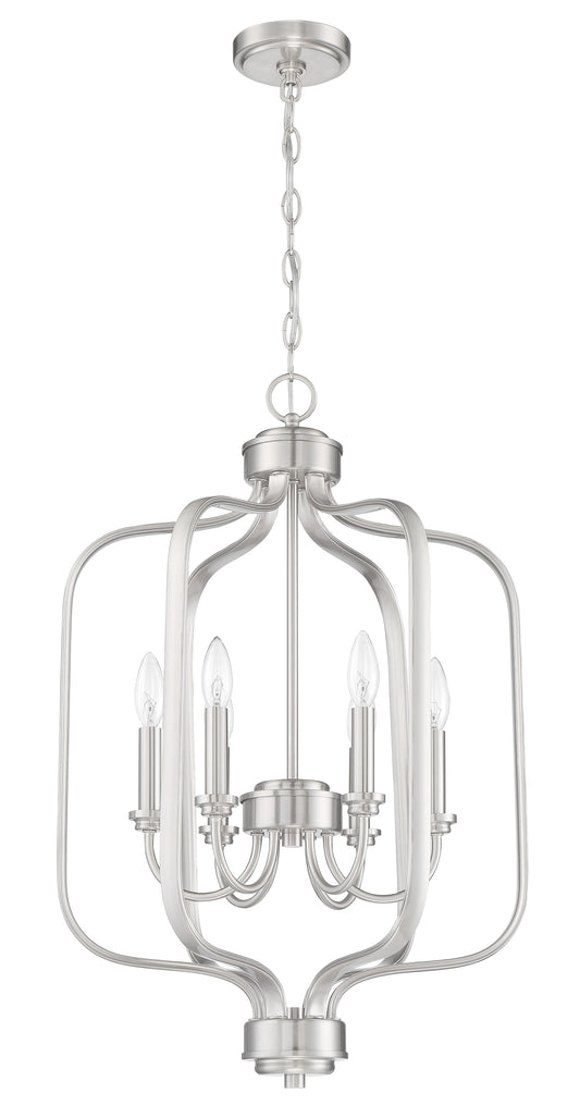 Craftmade Bolden 6 -Light Brushed Nickel Transitional For Use in Bedrooms, Dining Rooms, Foyers, Kitchens, Living Rooms Chandelier 2180098