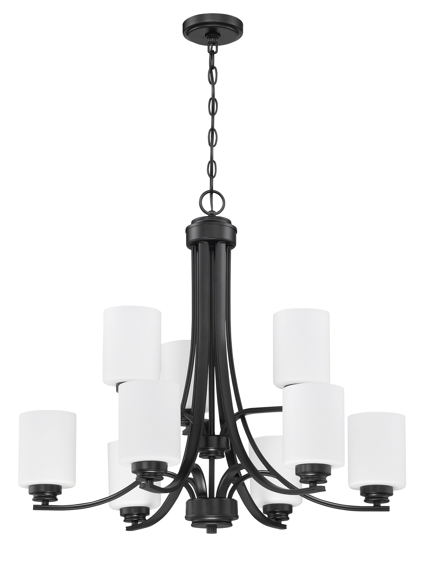 Craftmade Bolden 9 -Light Black Transitional For Use in Bedrooms, Dining Rooms, Foyers, Kitchens, Living Rooms Chandelier 2179979
