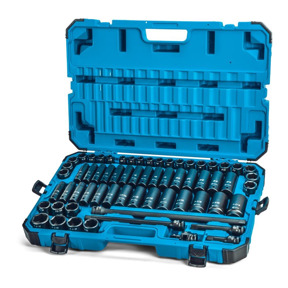 Capri Tools Standard (SAE) and Metric Combination 1/2-in Drive Set 6-point Impact Socket Set CP55000