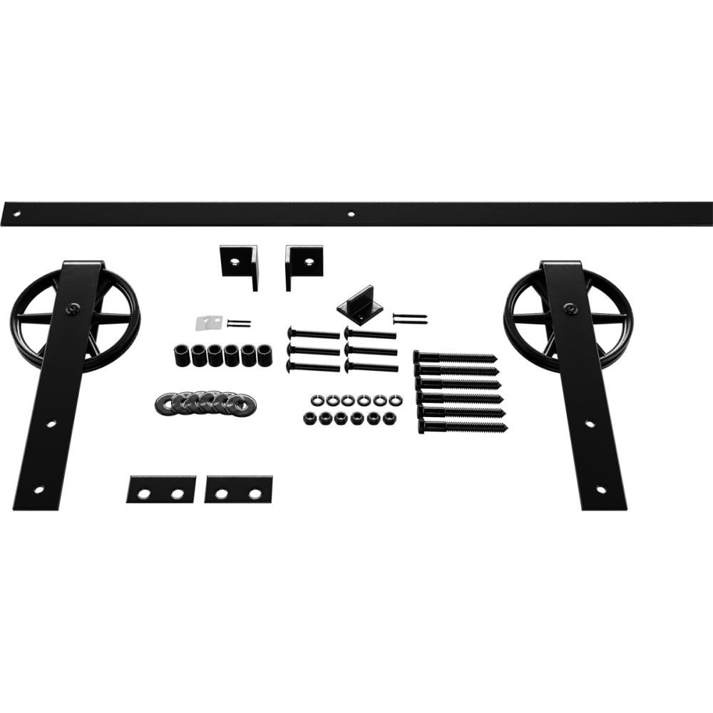 Goldberg Brothers 60-in Black Indoor Wagon Wheel Single & Double Barn Door Hardware Kit GB600135HWBL