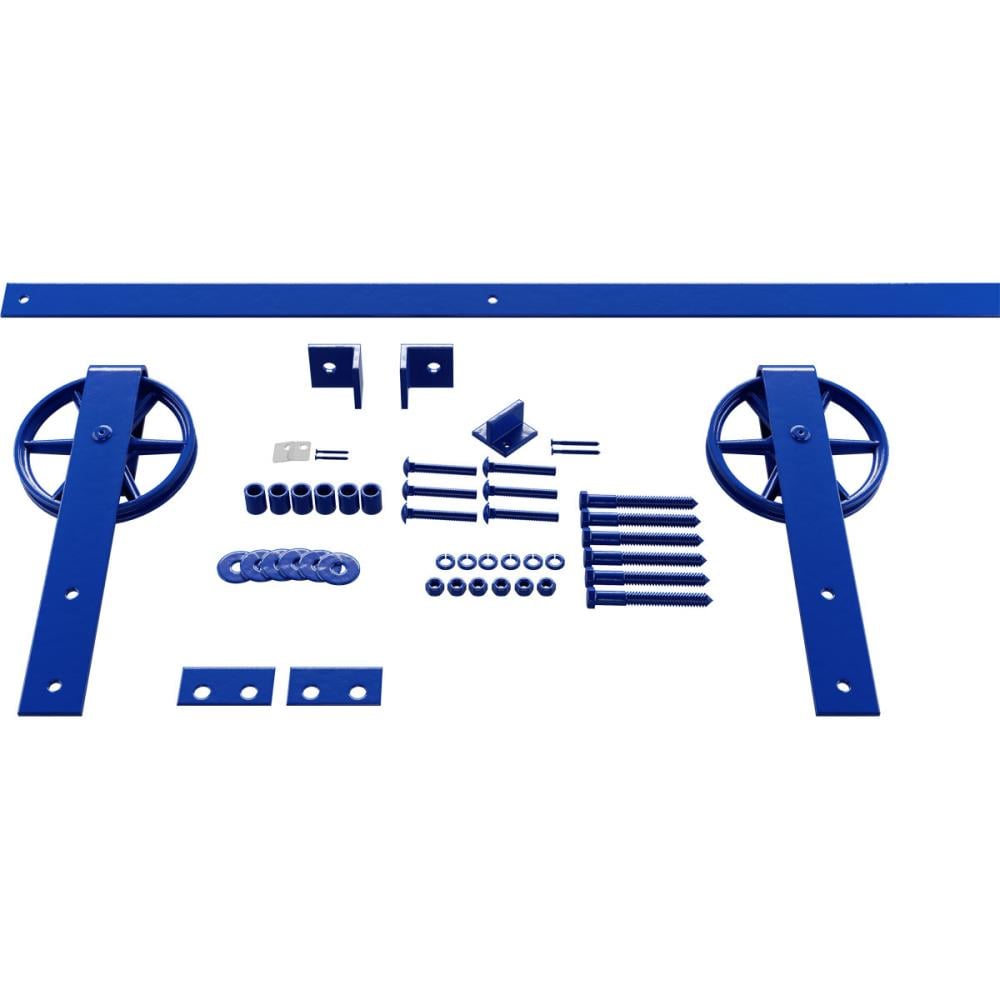 Goldberg Brothers 48-in Blue Ribbon Indoor Wagon Wheel Single & Double Barn Door Hardware Kit GB600144HWBR