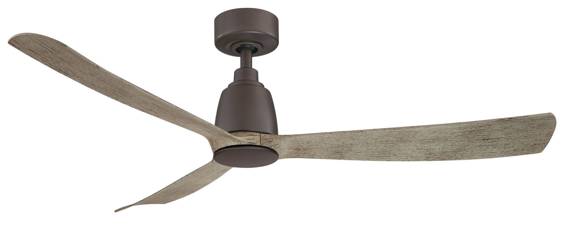 Fanimation Kute 52-in Matte Greige with Weathered Wood Blades Indoor/Outdoor Smart Propeller Ceiling Fan Light Kit Compatible and Remote (3-Blade) FPD8534GR