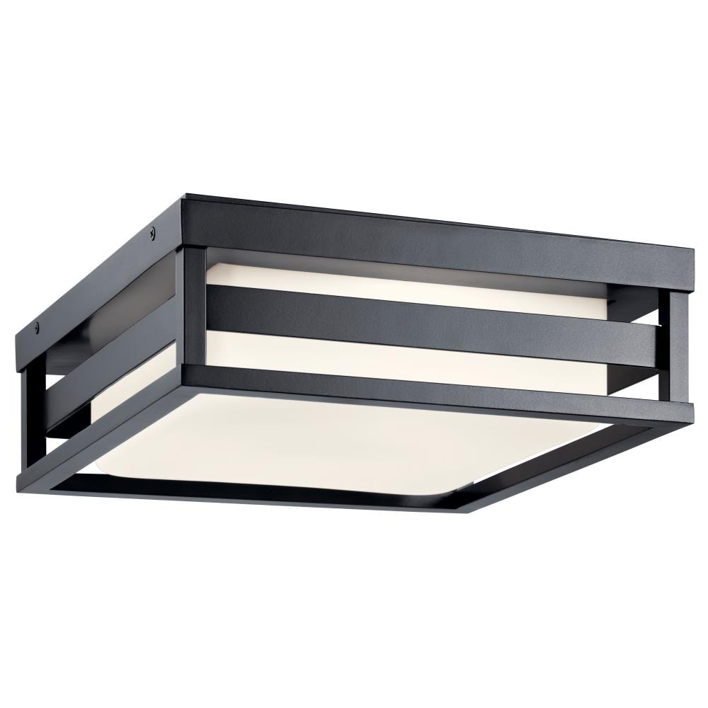 Kichler Ryler 1 -Light 12-in Black Indoor/Outdoor Integrated LED Flush Mount Light