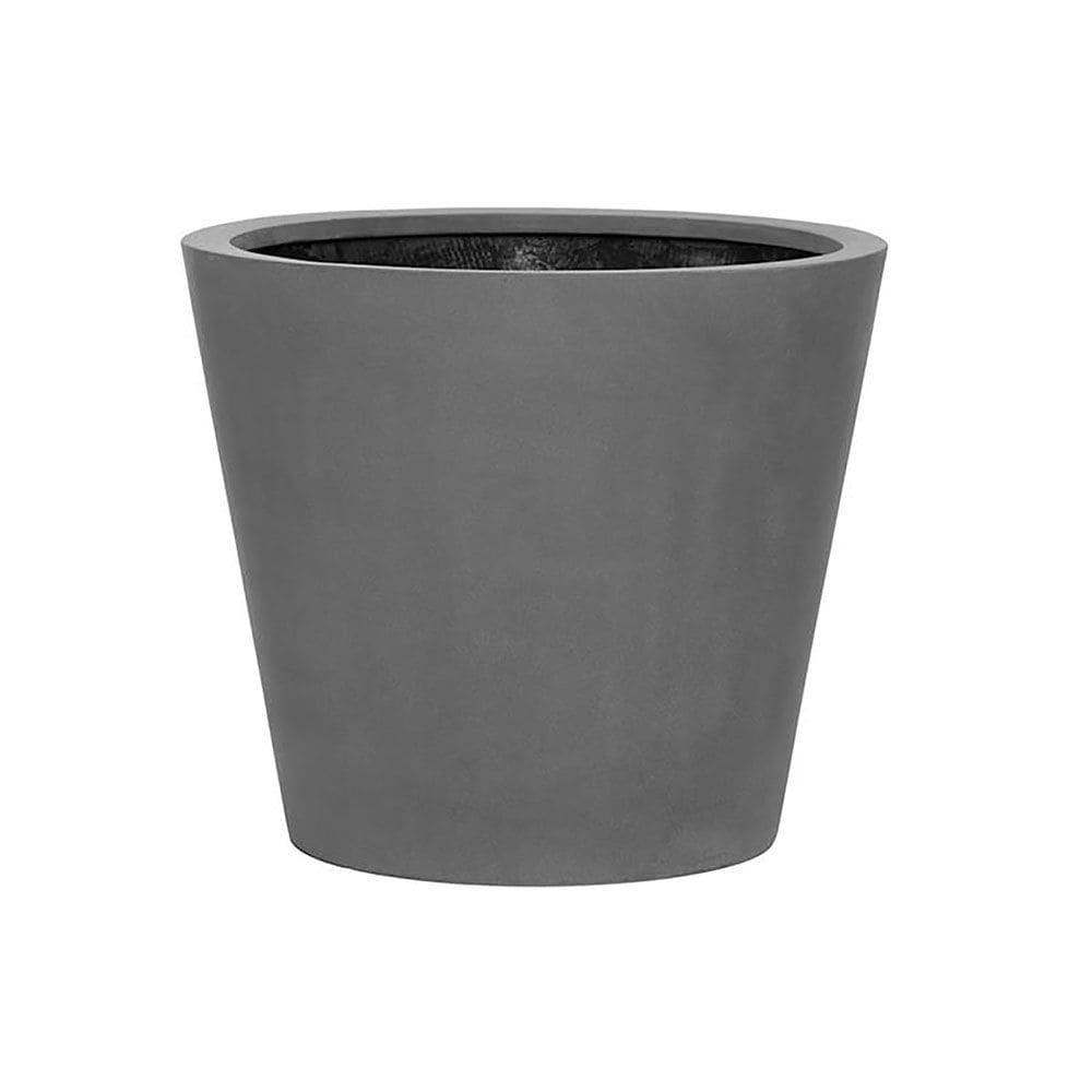 Vasesource Round 23.25-in W x 26.75-in L Gray Mixed/Composite Indoor/Outdoor Planter