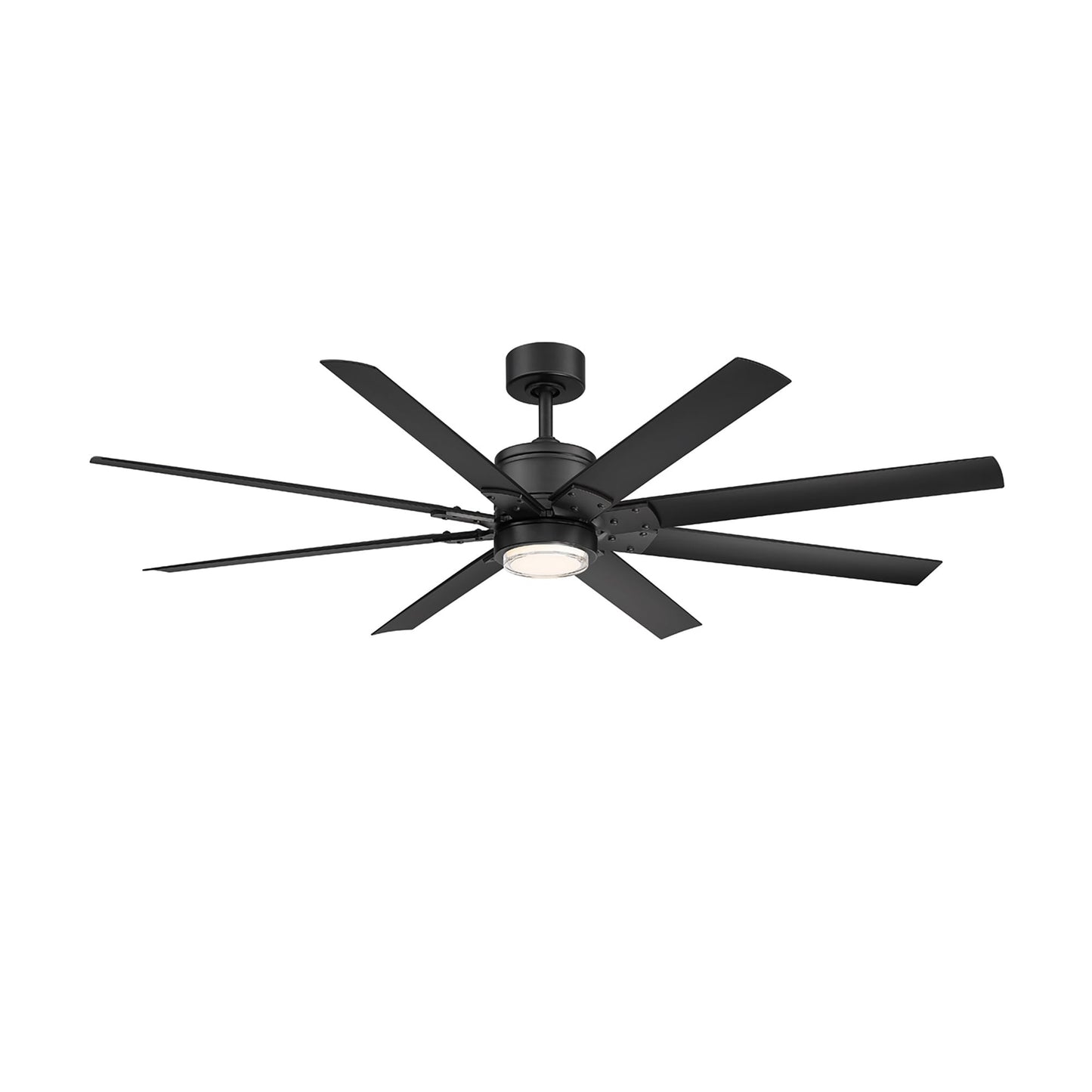 Modern Forms Renegade 52-in Matte black Integrated LED Indoor/Outdoor Smart Ceiling Fan with Light and Remote (8-Blade) FR-W2001-52L-MB