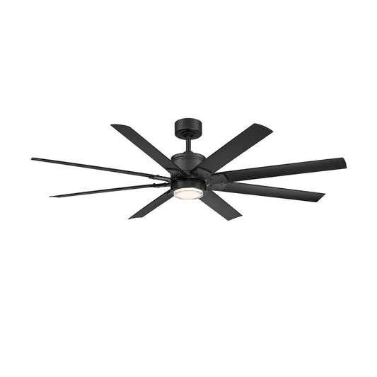 Modern Forms Renegade 52-in Matte black Integrated LED Indoor/Outdoor Smart Ceiling Fan with Light and Remote (8-Blade) FR-W2001-52L-MB