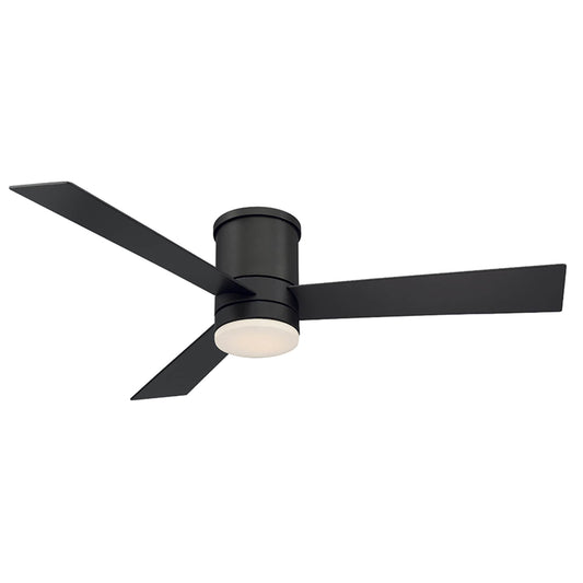 Modern Forms Axis 52-in Bronze Integrated LED Indoor/Outdoor Flush Mount Smart Ceiling Fan with Light and Remote (3-Blade) FH-W1803-52L-BZ
