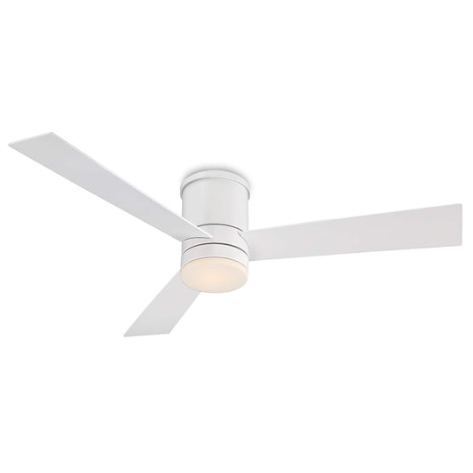 Modern Forms Axis 52-in Matte White Integrated LED Indoor/Outdoor Flush Mount Smart Ceiling Fan with Light and Remote (3-Blade) FH-W1803-52L-MW