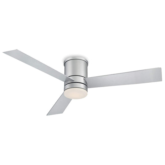 Modern Forms Axis 52-in Titanium Silver Integrated LED Indoor/Outdoor Flush Mount Smart Ceiling Fan with Light and Remote (3-Blade) FH-W1803-52L-TT