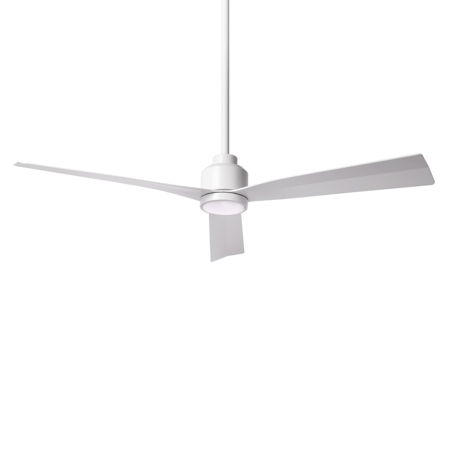 WAC Lighting Clean 52-in Matte White Integrated LED Indoor/Outdoor Smart Ceiling Fan with Light and Remote (3-Blade) F-003L-MW