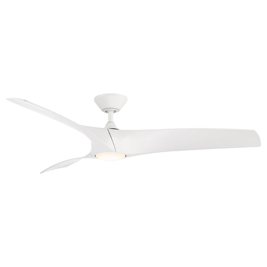 Modern Forms Zephyr 62-in Matte White Integrated LED Indoor/Outdoor Smart Ceiling Fan with Light and Remote (3-Blade) FR-W2006-62L-MW