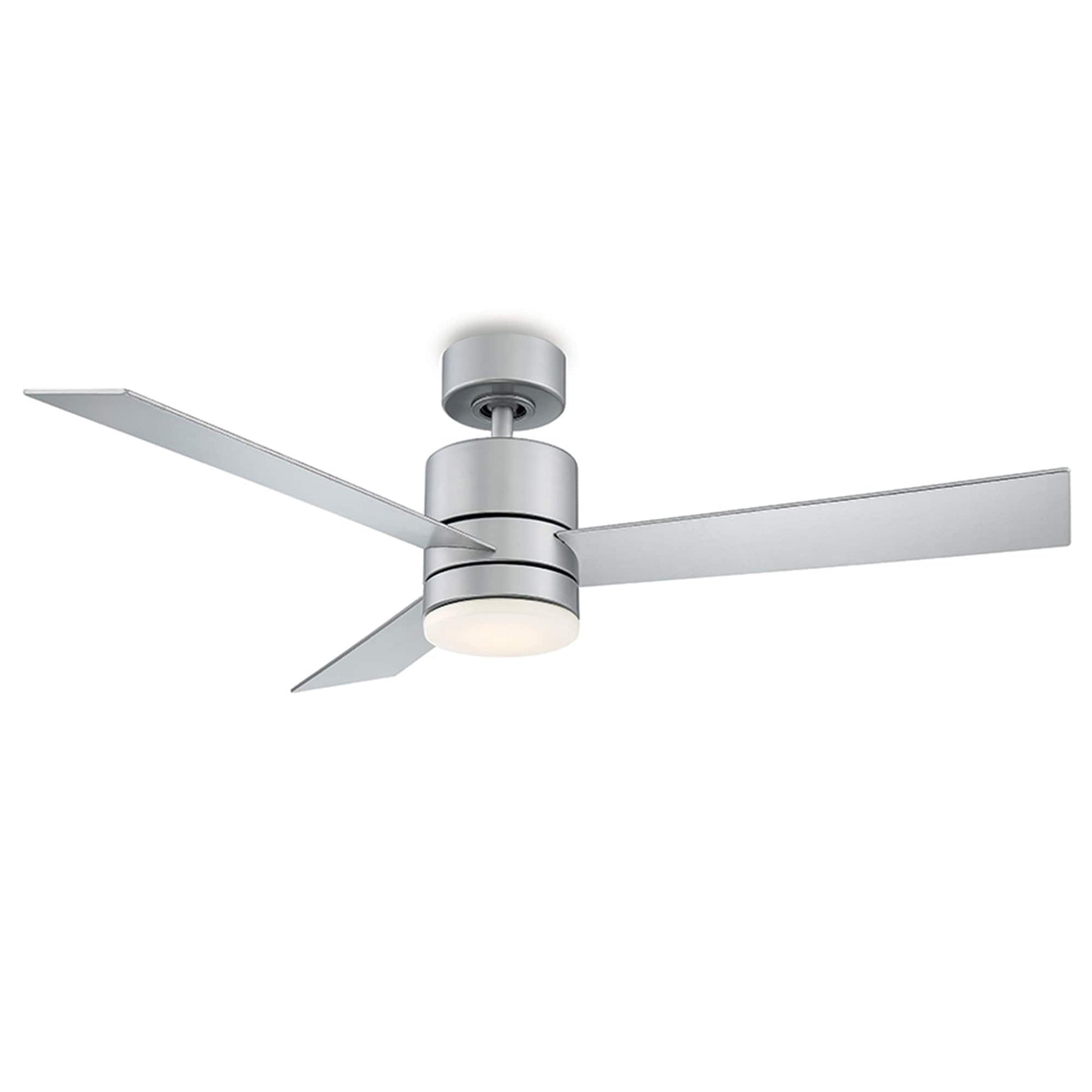 Modern Forms Axis 52-in Titanium with Titanium Silver Blades Integrated LED Indoor/Outdoor Smart Ceiling Fan with Light and Remote (3-Blade) FR-W1803-52L-TT