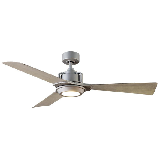 Modern Forms Osprey 56-in Graphite with Graphite Weathered Gray Blades Integrated LED Indoor/Outdoor Smart Ceiling Fan with Light and Remote (3-Blade) FR-W1817-56L-GH/WG