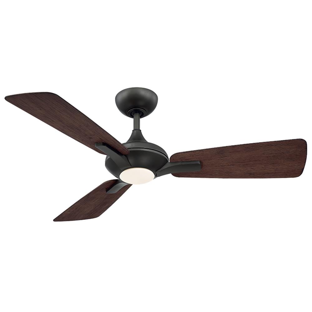 Modern Forms Mykonos 52-in Bronze with Bronze Dark Walnut Blades Integrated LED Indoor/Outdoor Smart Ceiling Fan with Light and Remote (3-Blade) FR-W1819-52L-BZ/DW