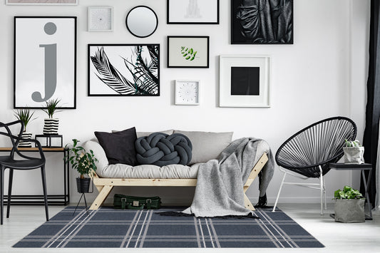 Joy Carpets Impressions 8 x 11 (ft) Tufted Smoke Rectangular Indoor Geometric Farmhouse/Cottage Area rug