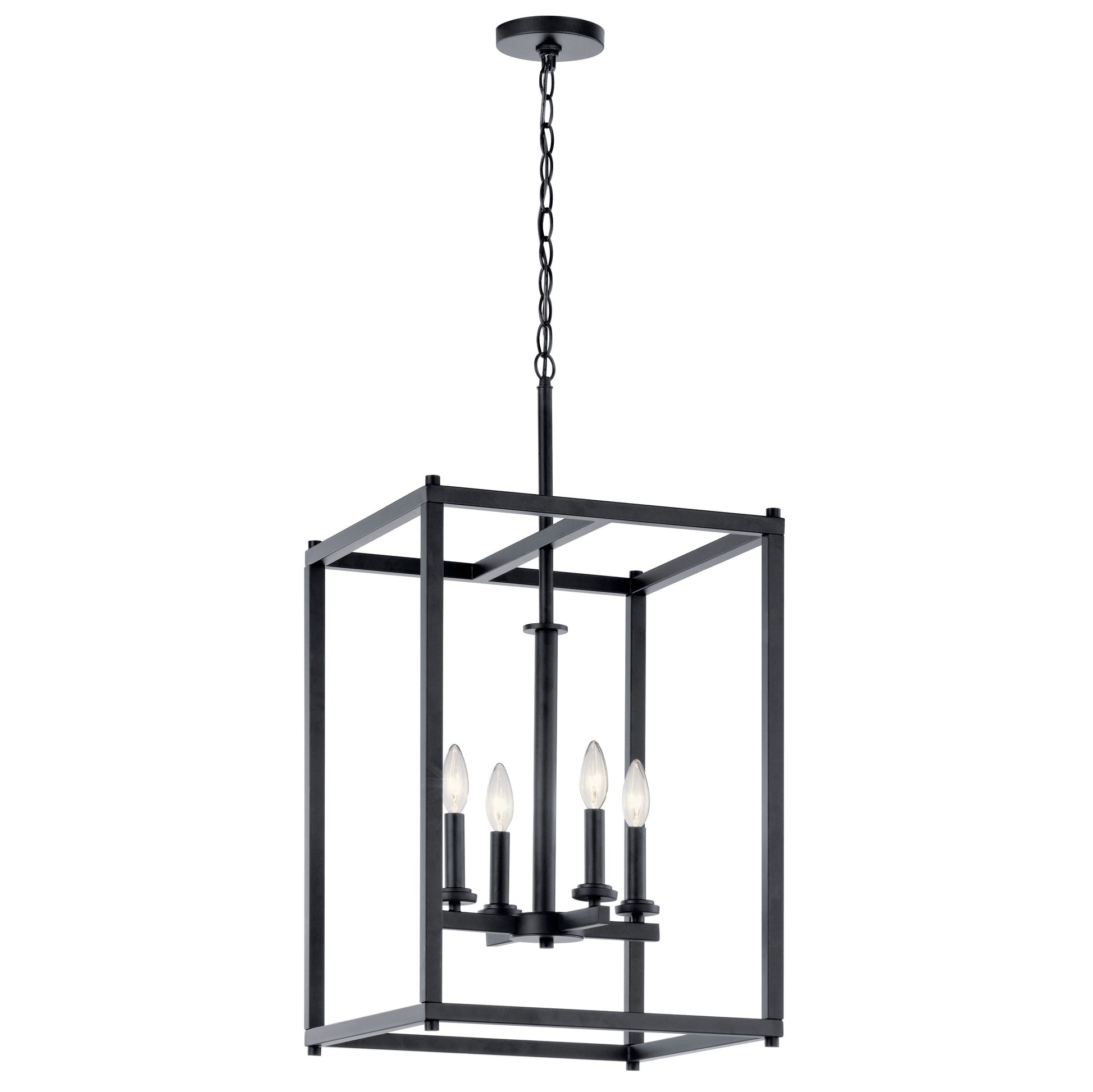 Kichler Crosby 4 -Light Black Modern/contemporary Lantern Large Hanging Pendant light 2548594