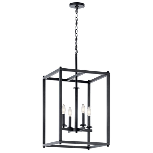 Kichler Crosby 4 -Light Black Modern/contemporary Lantern Large Hanging Pendant light 2548594