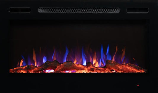 Sun-Ray 36-in W Black LED Electric Fireplace 1L1004