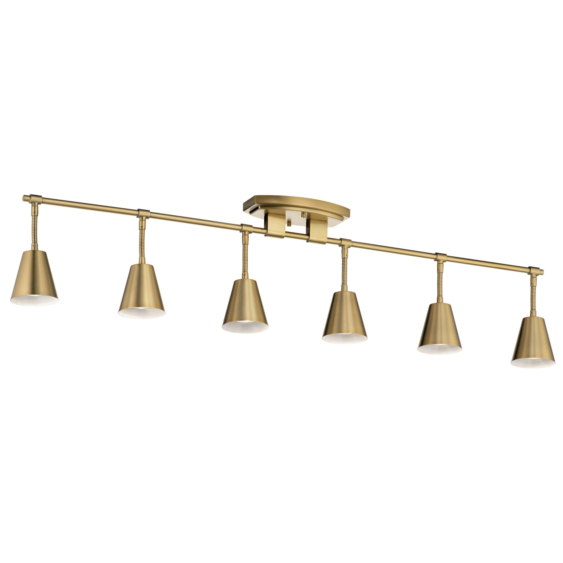 Kichler Sylvia 45-in 6 -Light Brushed Natural Brass G5.3 base Mid-century Track Bar 2645857