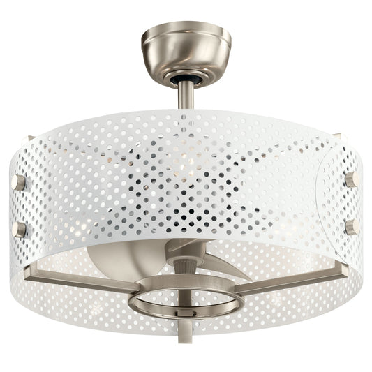 Kichler Eyrie 13-in Brushed Stainless Steel with Silver Blades Fandelier Ceiling Fan With Light ( 3 -Blade ) 2854247