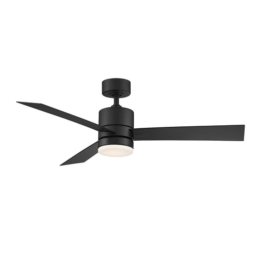 Modern Forms Axis 52-in Matte black Integrated LED Indoor/Outdoor Smart Ceiling Fan with Light and Remote (3-Blade) FR-W1803-52L-MB