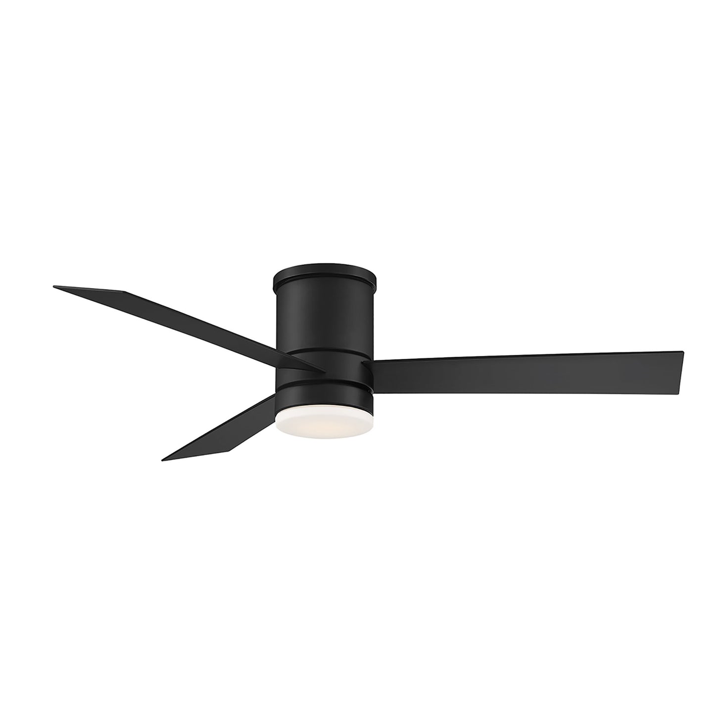 Modern Forms Axis 52-in Matte black Integrated LED Indoor/Outdoor Flush Mount Smart Ceiling Fan with Light and Remote (3-Blade) FH-W1803-52L-MB