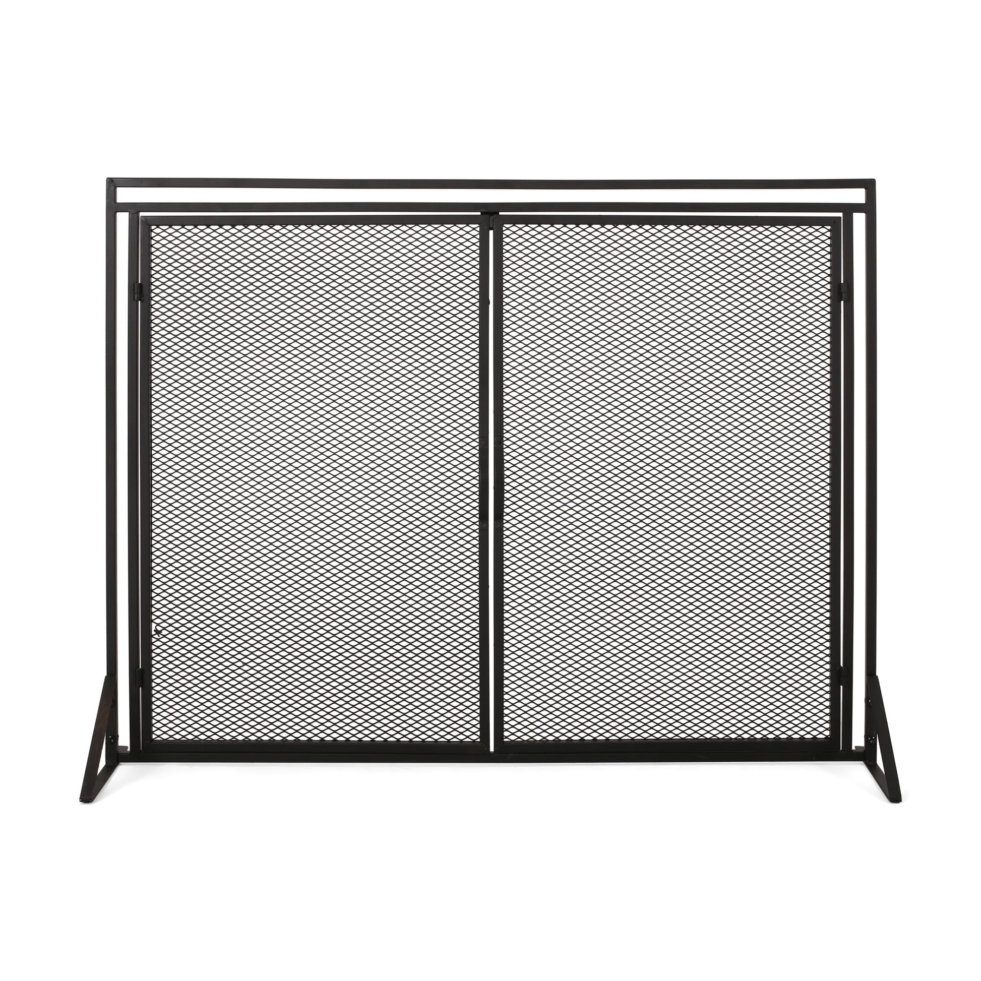 Home Decor 40-in Matte Black Iron 1-Panel Flat Twin Fireplace Screen 311959