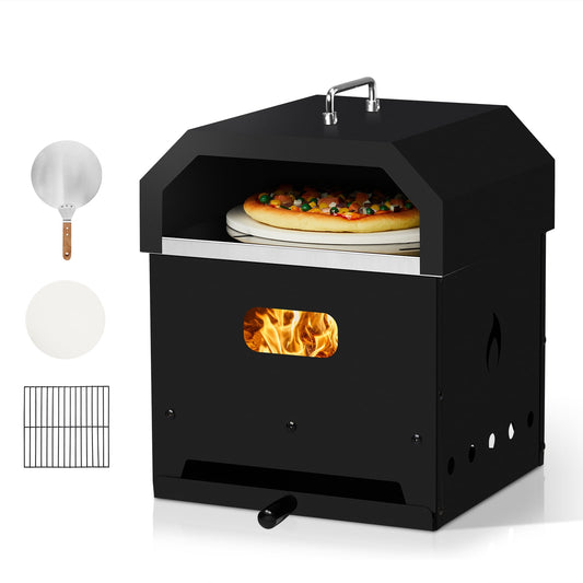 4-in-1 Outdoor Pizza Oven, 2-Layer Detachable Design, with Pizza Stone, Cooking Grill Grate, Portable for Family Gatherings, Parties
