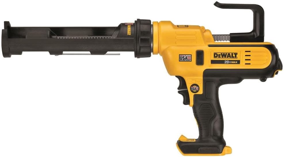 DEWALT 20V MAX Caulking Gun, Cordless, 10oz, Variable Speed Trigger, Interchangeable Canister Trays, Bare Tool Only (DCE560B)