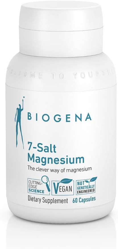 Biogena 7-Salt Magnesium Complex - Magnesium Supplement with 7 Magnesium Forms - bisglycinate, Malate, Citrate, Oxide, glycerophosphate, gluconate and Carbonate I High Absorption